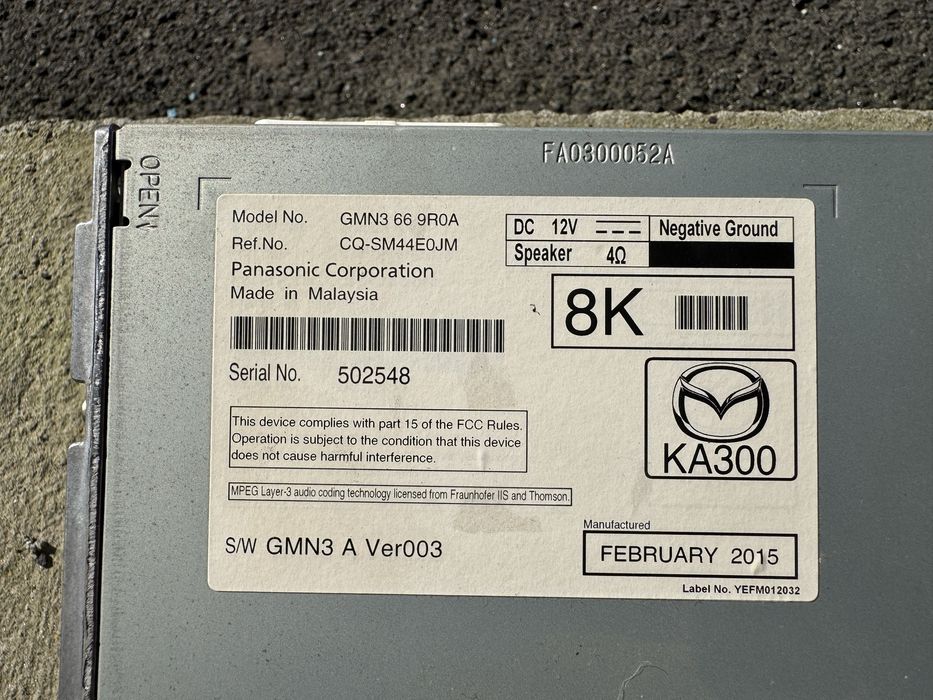 Магнітола mazda 6