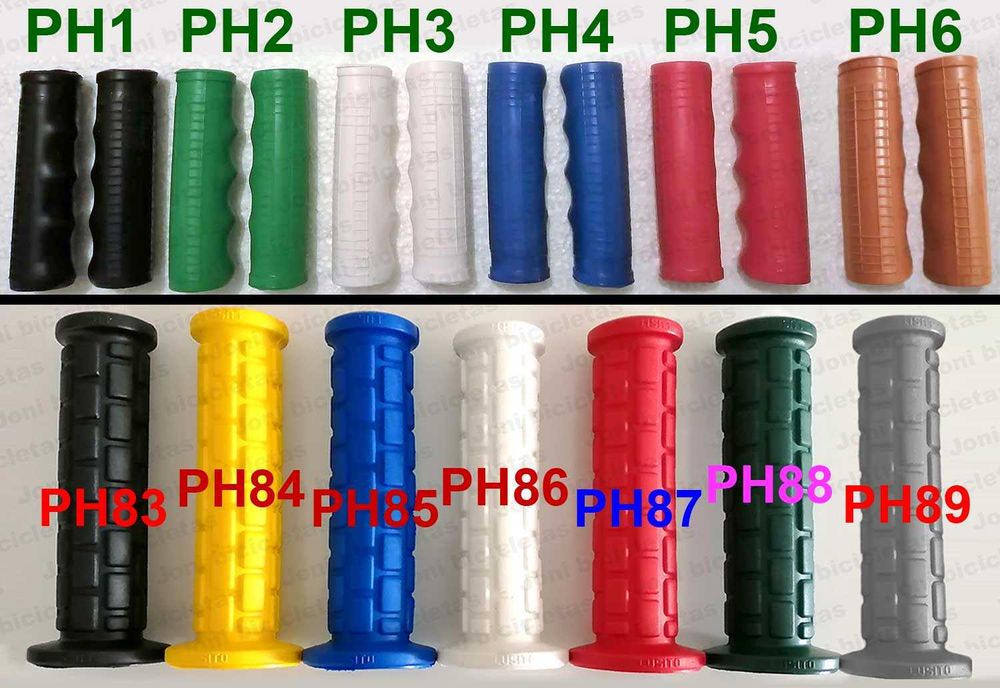 Punhos de guiador de bicicleta e de mota