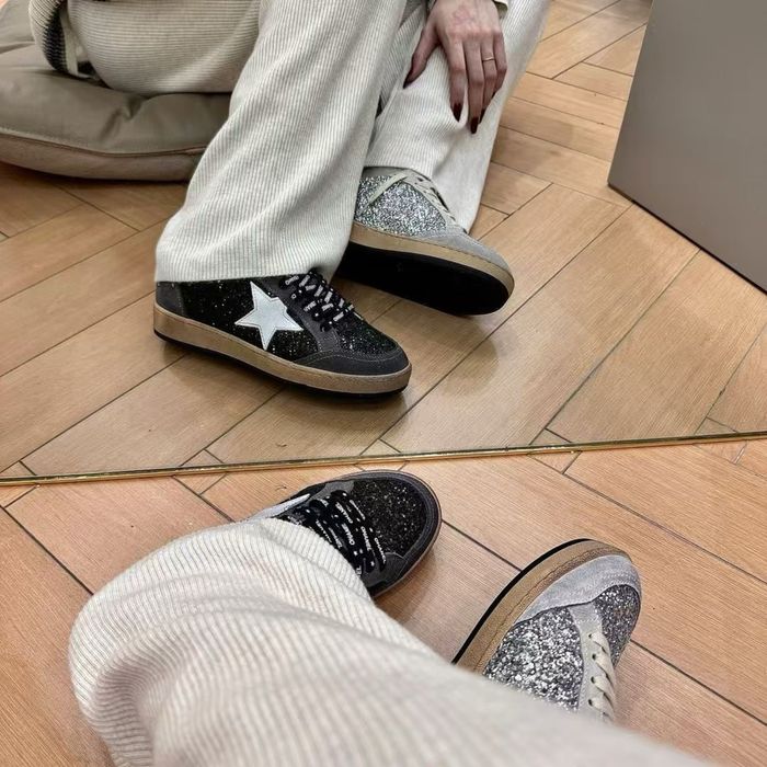 Кроссовки Golden Goose/ Снікерси Голден гус чорні • сірі/ GG/ Gliter