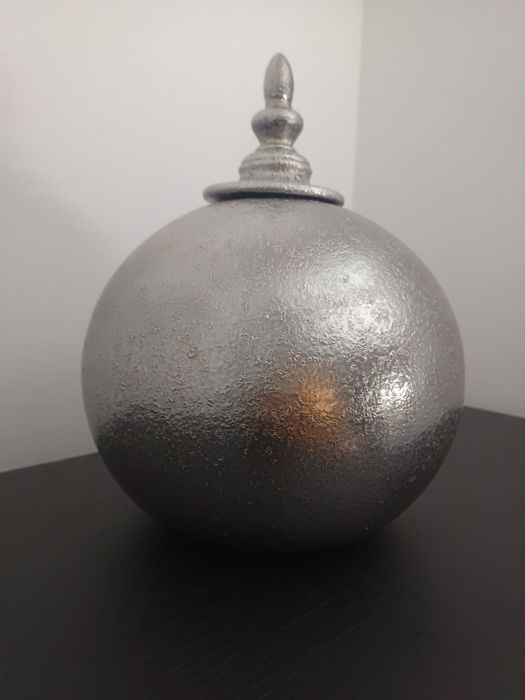 Pote  prateado - Decoração