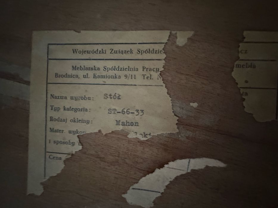 Stół rozkladany PRL