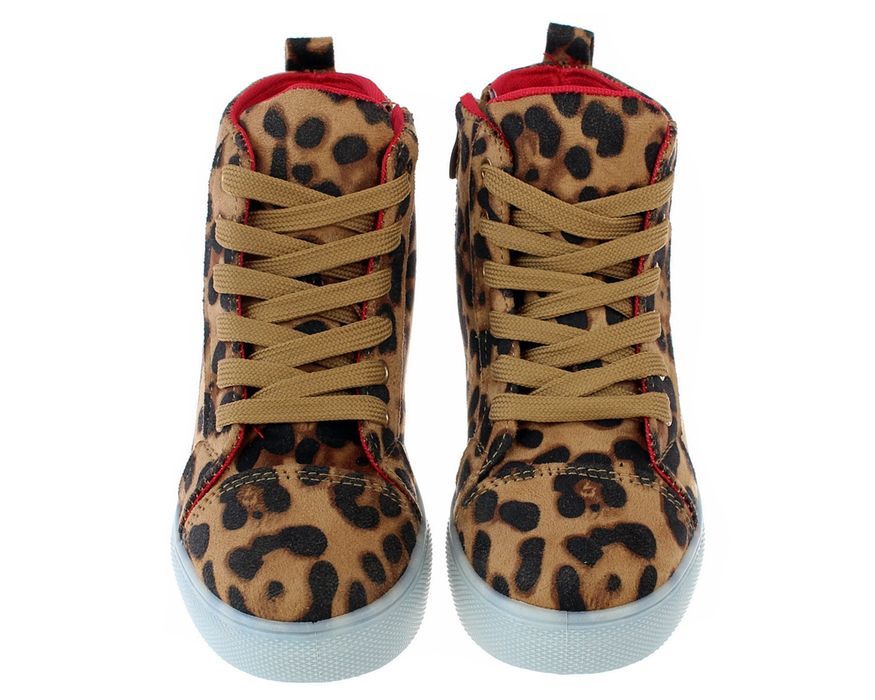 Buty sportowe dziecięce trampki w panterkę na zamek 6367 rozm. 34