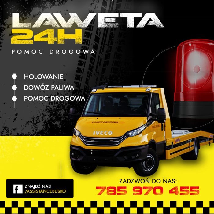 Pomoc Drogowa24/H / Holowanie /Auto Zastępcze/ Laweta /Transport Aut