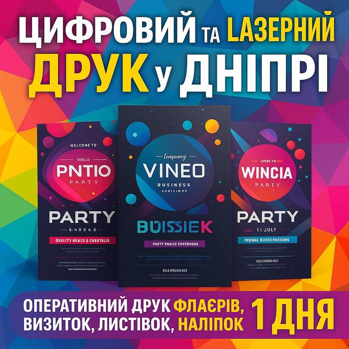 Цифровий та лазерний кольоровий друк у Дніпрі (ТІЛЬКИ ОПТ від 100шт)