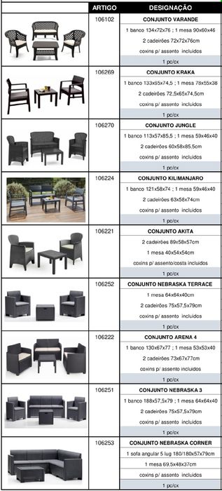 Cadeira baloiço e conjuntos de Jardim *Novas* Promoção