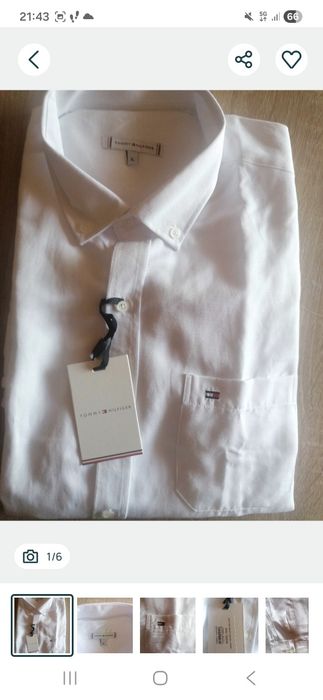 Koszula męska biała Tommy Hilfiger - rozmiar XL
