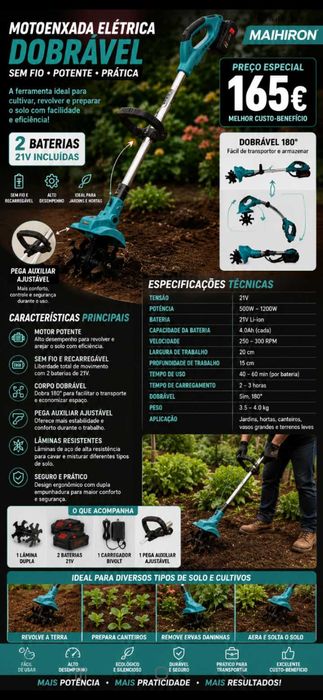 Cultivador 165€. Oportunidade