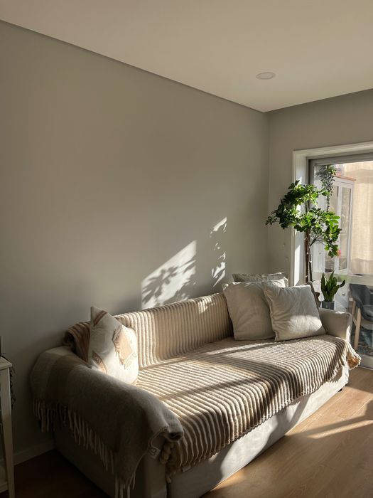 Sofa, length 2.3, with storage box + converts into a double bed