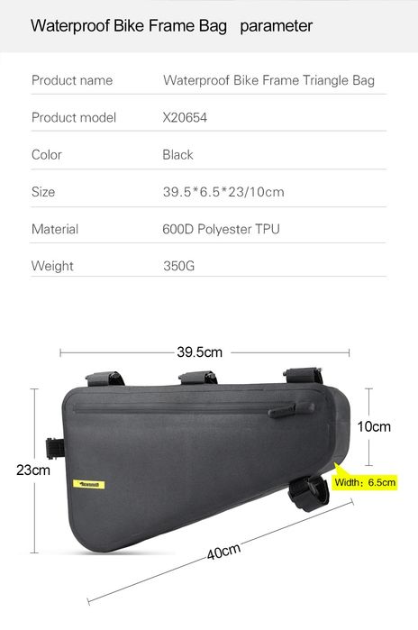 Bolsa triangular Rhinowalk 4L para bicicleta