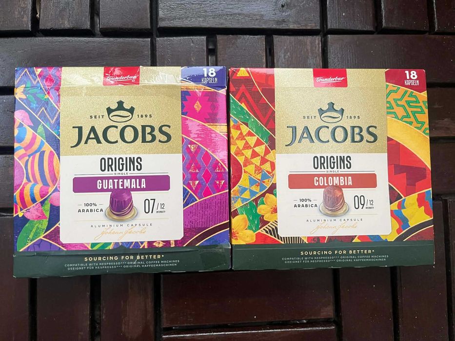 Kapsułki Nespresso Jacobs Colombia 18 szt + Jacobs Guatemala 18 szt
