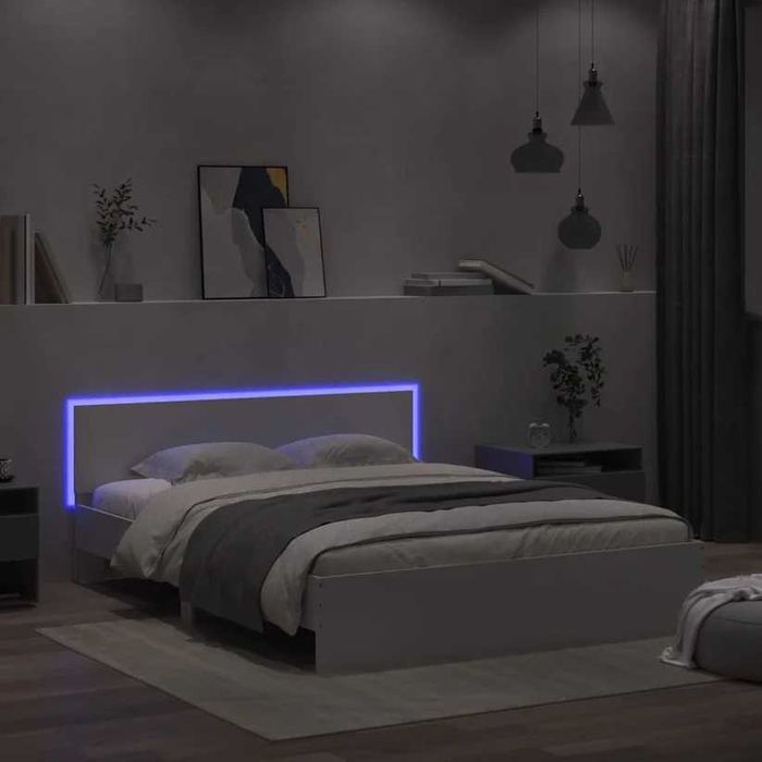 Estrutura de cama 160x200cm com leds
