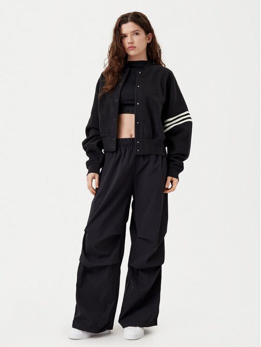 Spodnie dresowe czarne z wysokim stanem adidas S