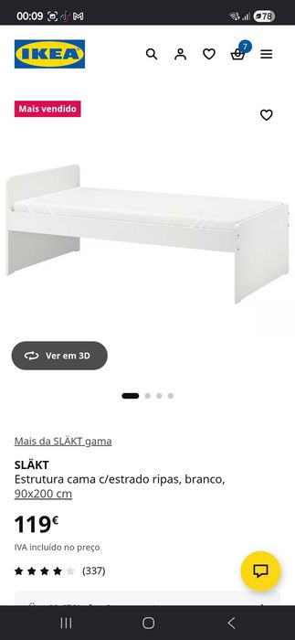 Cama solteiro com estrado e colchão