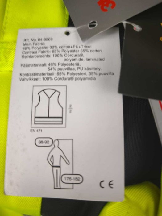 Spodnie robocze ProJob 6509 odblaskowe dużo kieszeni r, 52