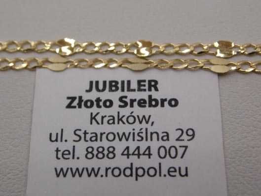 Złoty łańcuszek usta 45 cm. 2,4 mm.