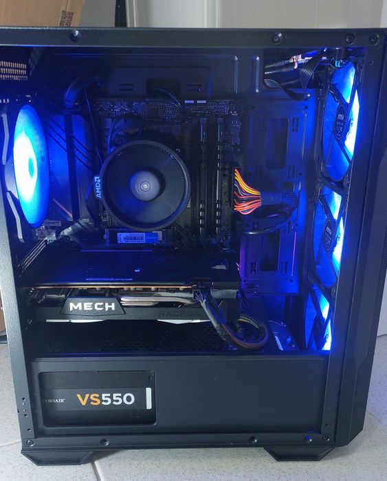 Computador Gaming - Ryzen 5 2600 - RX6600 - RAM 16GB- HDD 1T + NVMe (Pc Novo)