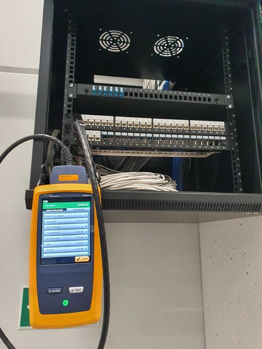 Pomiary sieci LAN, Fluke DSX2-5000, spawanie światłowodów