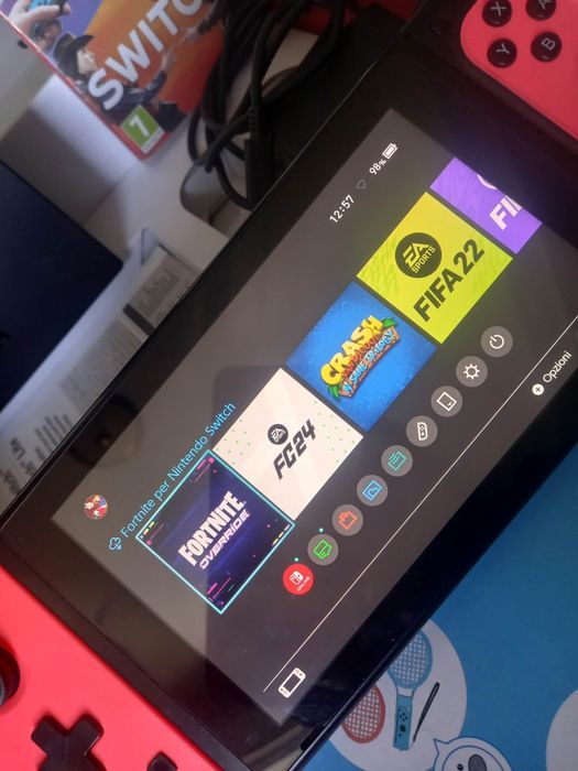 Nintendo Switch V1 completo na caixa com jogo e acessórios