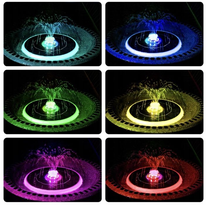 Fontanna ogrodowa solarna LED RGB – pływająca pompa do oczka wodnego