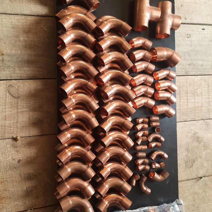 Сантехнічні Мідні коліна, перехідники,  трійники