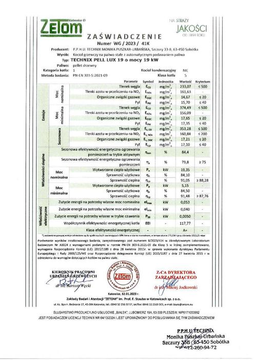 KOCIOŁ na Pellet 19KW 5 klasa TECHNIX PELL LUX Producent Montaż