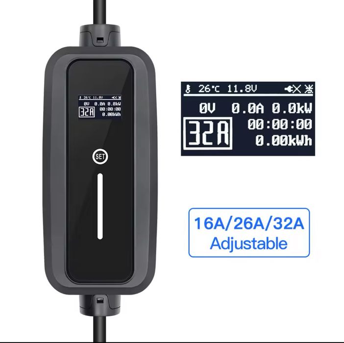 Carregador Portátil 7 kw - 32A - c/ Suporte Parede  Veiculos Eletricos64738600540418122