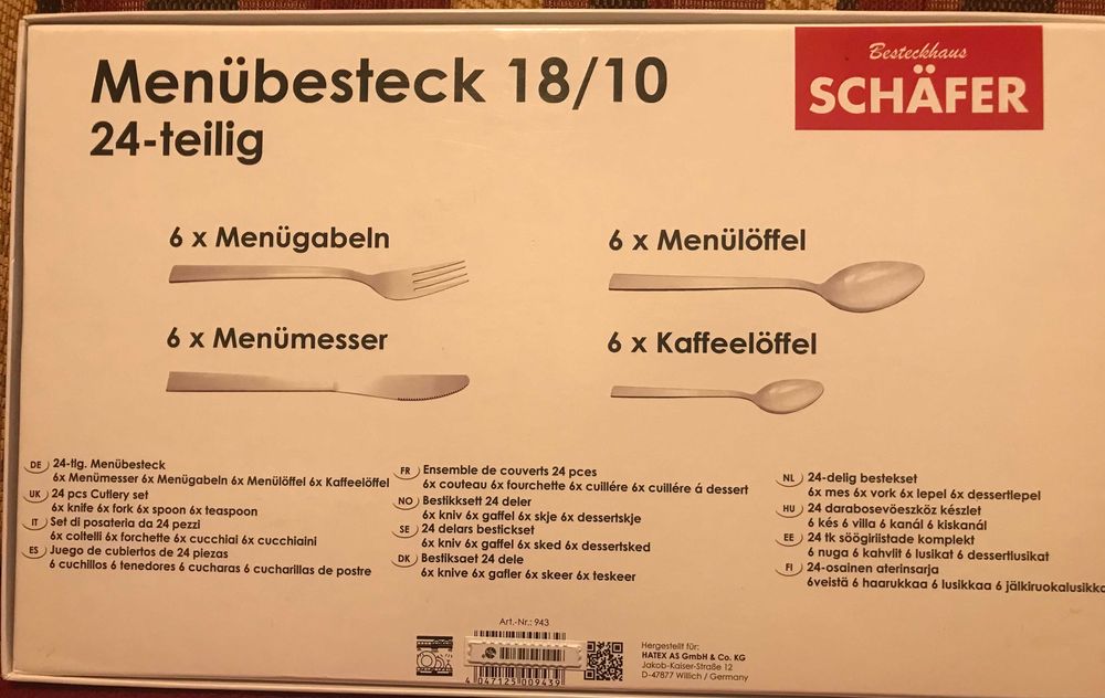 komplet sztućców na 6 osób (24 cz.)-Schäfer