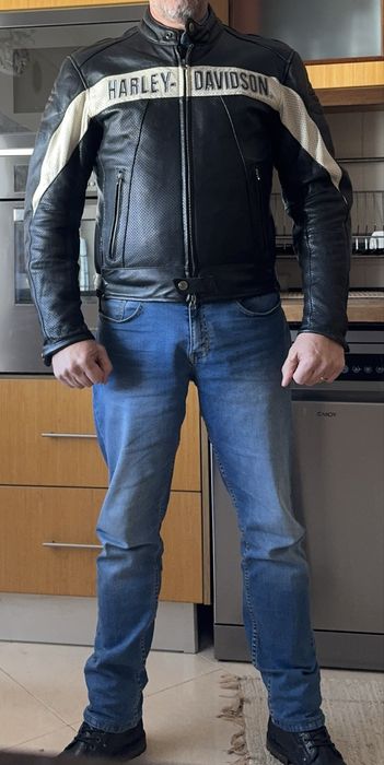 Blusão Harley-Davidson® M Slim em Couro, Raro na Europa, Como Novo