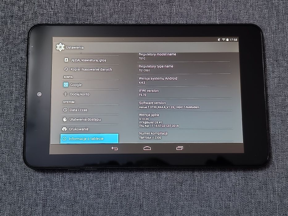 Tablet DELL Venue7 model 3740 TC01003 stan bdb