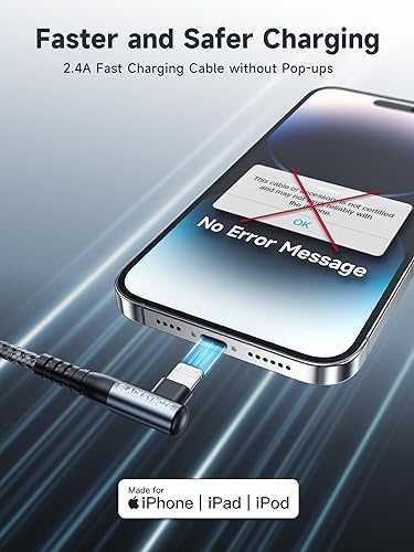 gianac Kabel do ładowania  2x 3M, Kabel Lightning Nylonowy Kabel 90