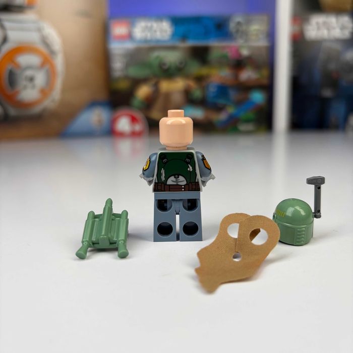 Фігурка Lego Boba Fett Pauldron Helmet Jet Pack Star Wars sw0610 75060 Б/У Оригінальна фігурка ЛЕГО Боба Фет Зоряні Війни Лего асортимент