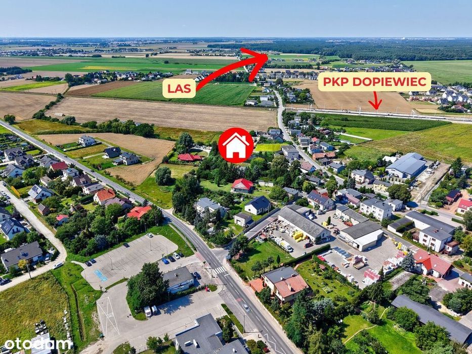Dopiewiec: Działka budowlana 673m² | media | droga | PKP