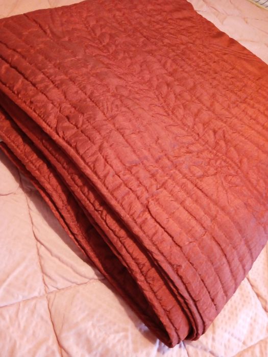 Edredom leve para cama grande casal 2.60x2.40 tom tijolo