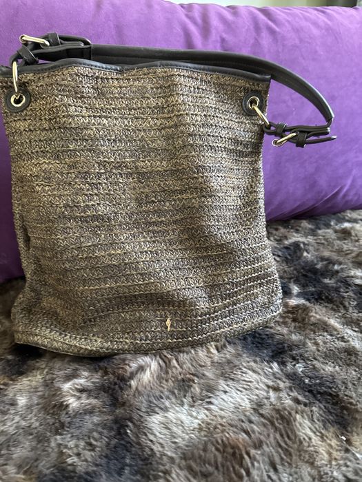 torebka ochnik dailly wiosenno letnia brązowy miękki rattan