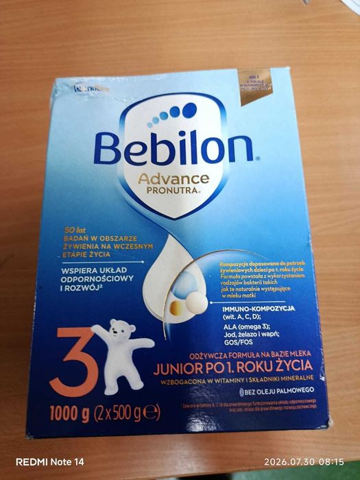 Mleko w proszku  Bebilon 3 Advance 1000g – nowe, termin 05.2027  –6 szt.