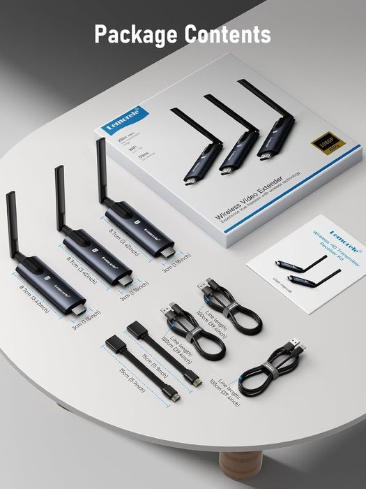 Kit Transmissor e Recetor HDMI Sem Fios (1 Transmissor + 2 recetores)