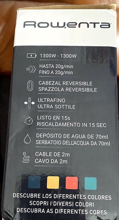 Prancha de Engomar e limpar portatil, Rowenta Pure Pop Verde (Nova)