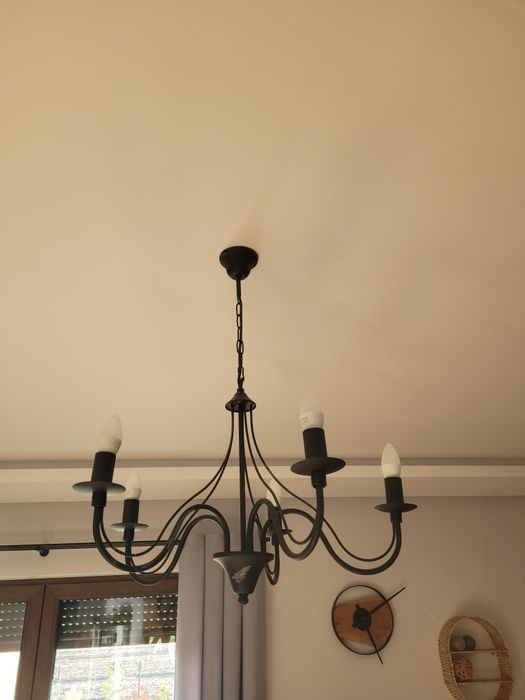 Żyrandol, czarna lampa wisząca