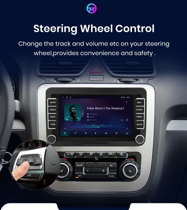 Rádio 7" android Volkswagen Seat Skoda CARPLAY WIFI GPS 2/64GB Novo