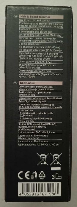 CIEN BEAUTY CBBT 3.7 A1, trymer/maszynka do włosów, NOWA