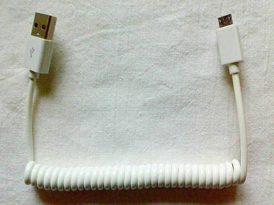 Кабель USB - micro USB (пружинящий) до 1А