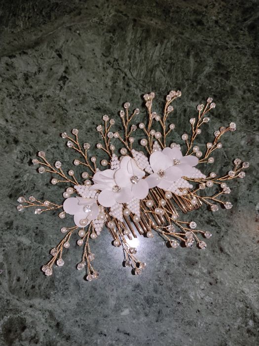 Gancho Toucado Travessa Noiva Flores