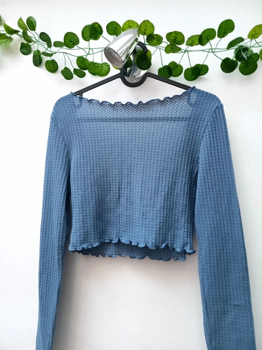 Top Azul de Manga Comprida