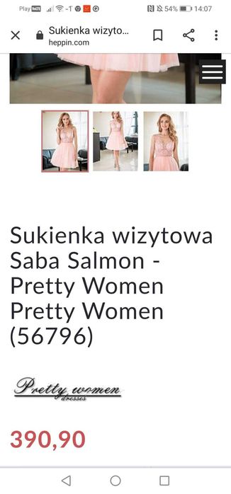 Sukienka pudrowy róż xs
