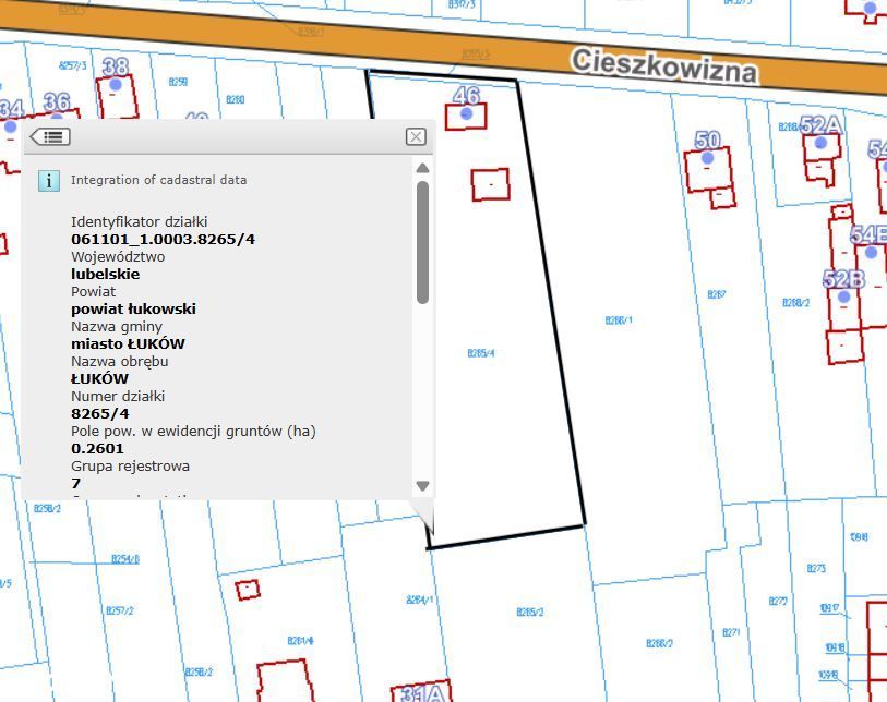 Działka Budowlano - Usługowa, Ul. Cieszkowizna , Łuków, Pow. 2601 M²