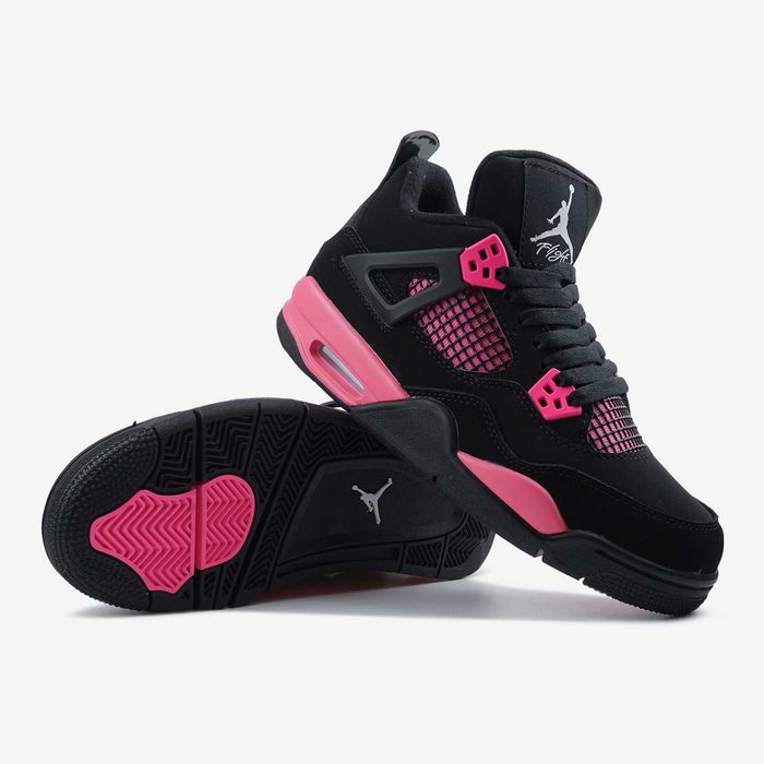 Кроссовки Jordan 4 Neon Pink / Премиум нубук / + шнурки (36–41)