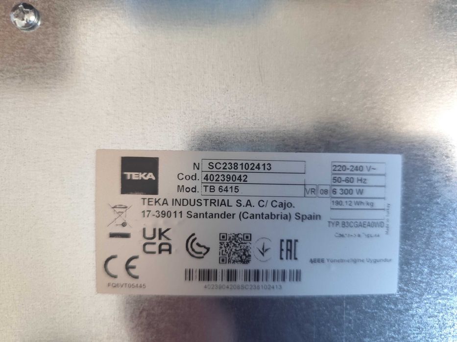 placa vitro ceramica TEKA TB6415