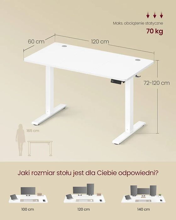 Nowe biurko z elektryczną regulacją wysokości.