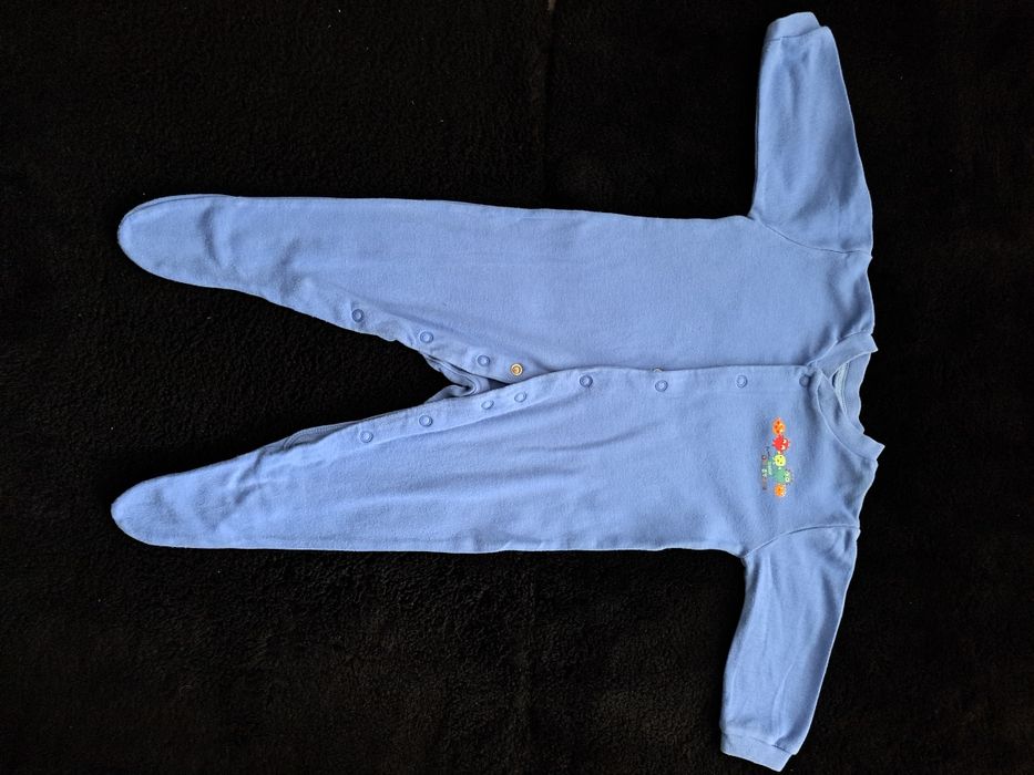 Pajacyk, piżamka, 68, Tesco, niebieska