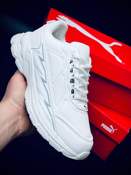 Шкіряні кросівки Puma білі жіночі ідеальні на весну хіт